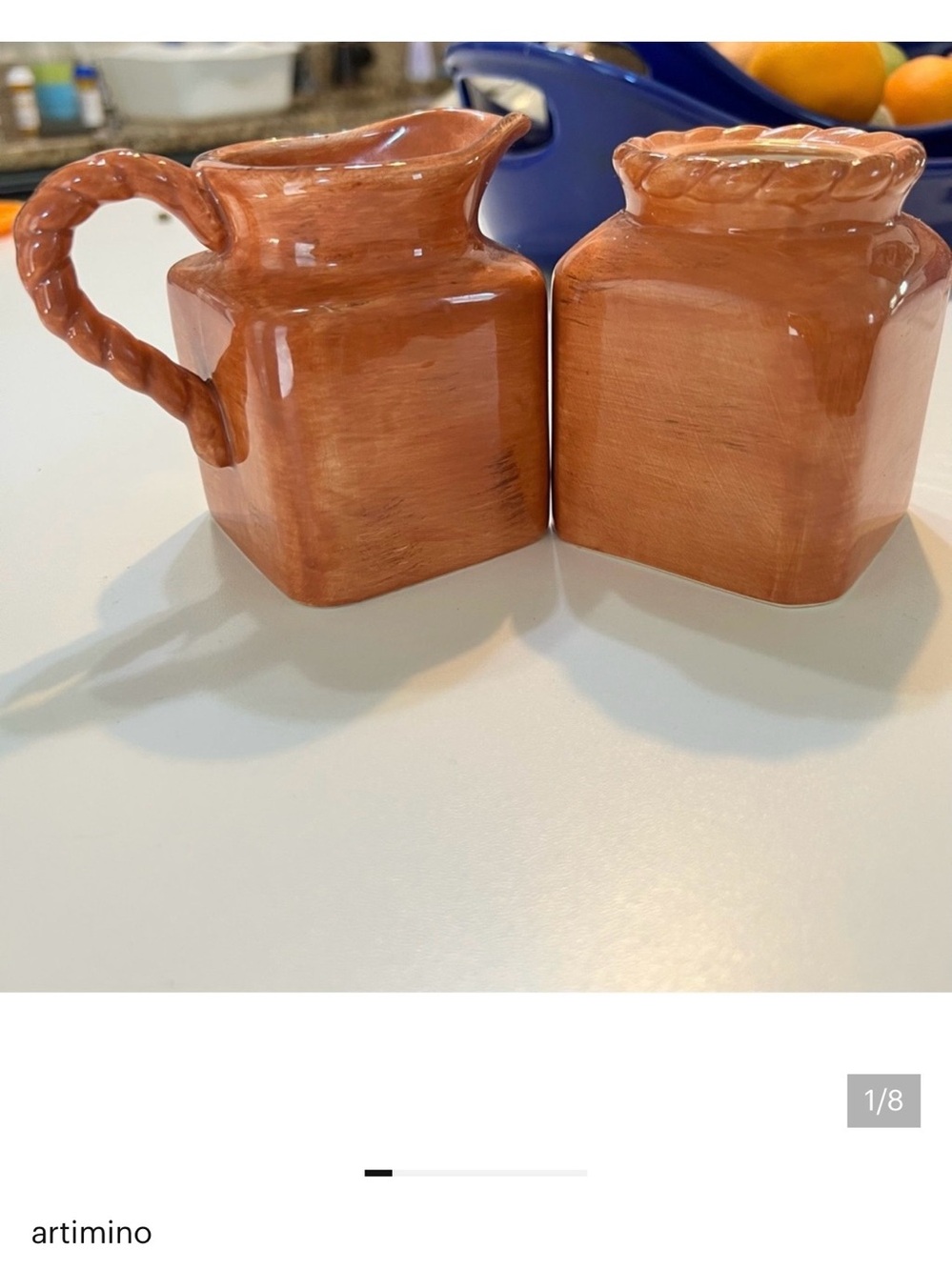 Artimino Tuscan Countryside Terracotta Sugar Bowl/Creamer
